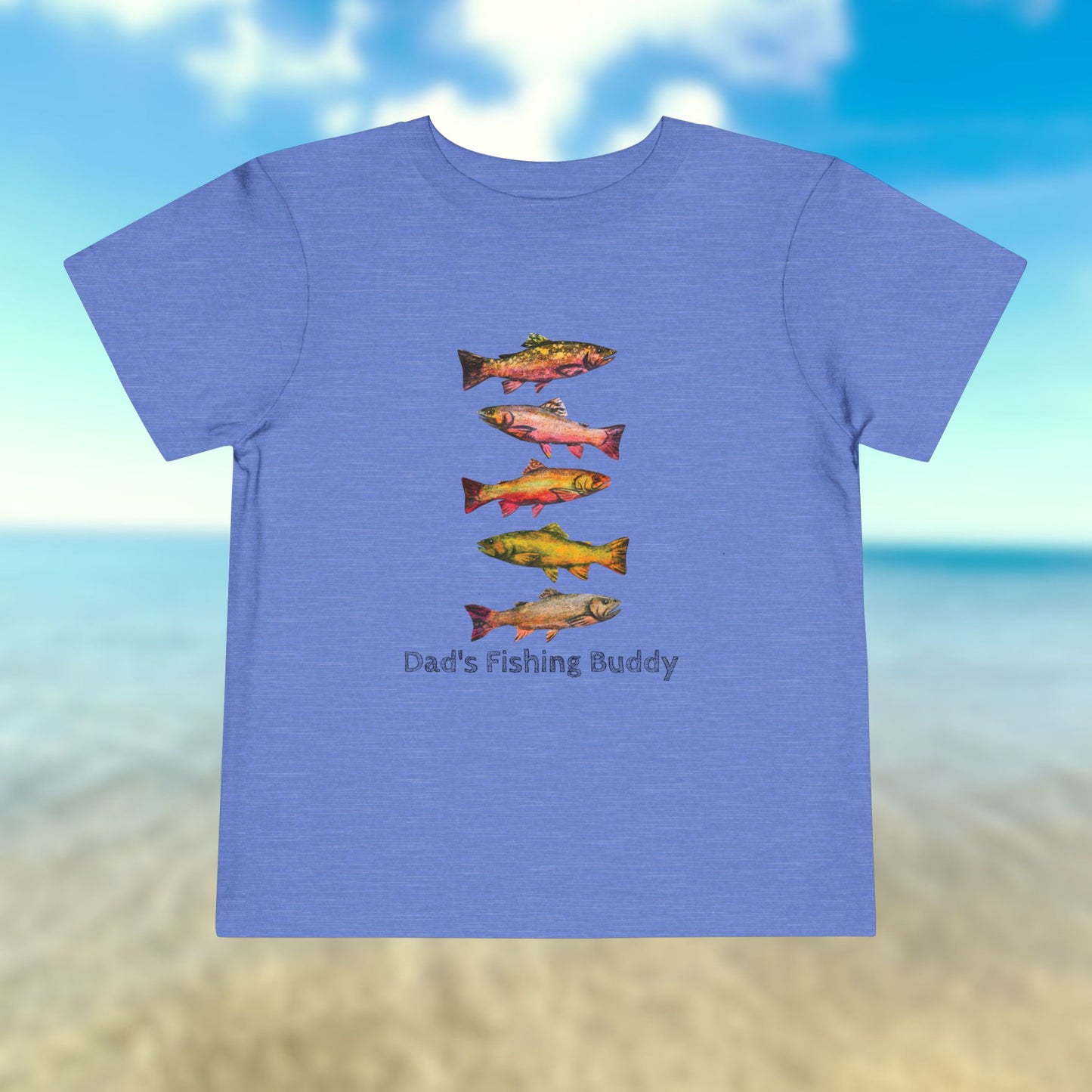 Colorful Trout Toddler Short Sleeve Tee | Fishing Theme Cotton Shirt