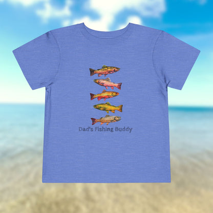 Colorful Trout Toddler Short Sleeve Tee | Fishing Theme Cotton Shirt
