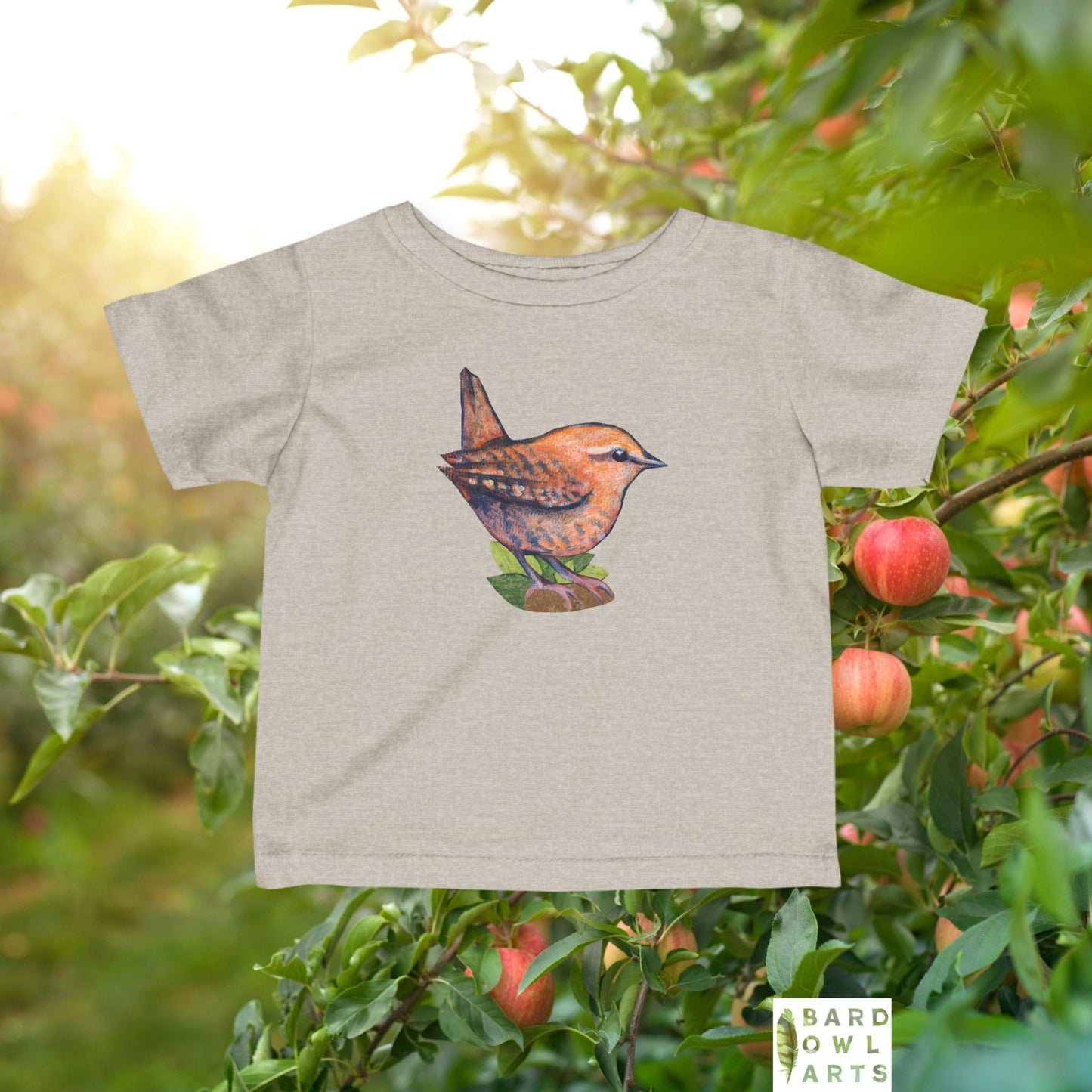 Woodland Wren Illustration Infant Tee | Woodland Bird Baby Shirt