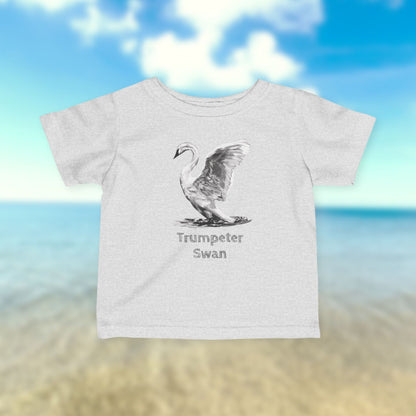 Trumpeter Swan Sketch Infant Tee | Watercolor Swan Illustration