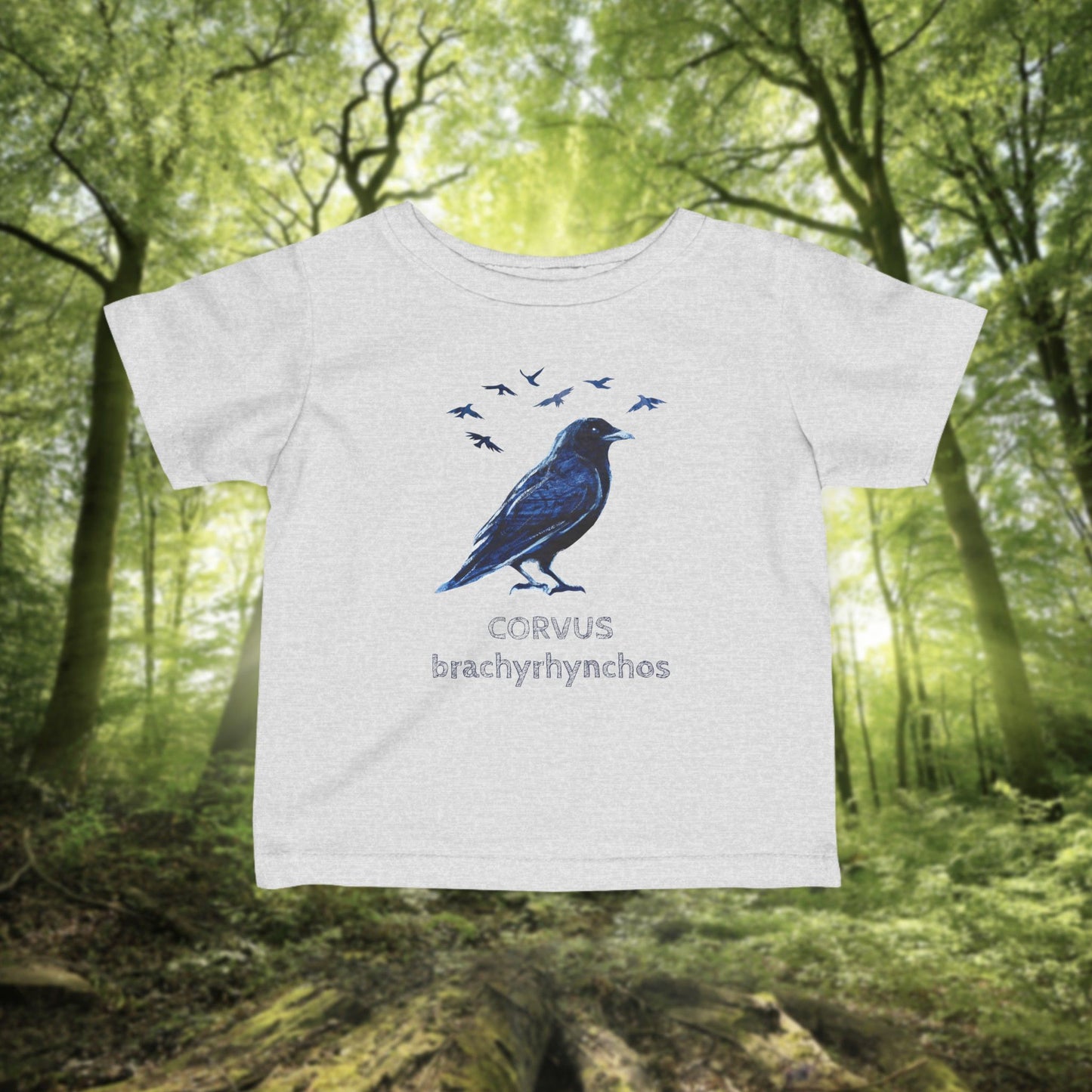Crow illustration Infant Tee | Customizable Text- baby birdwatcher shirt