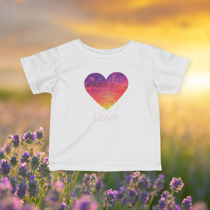 Big Heart Infant Tee | Customize Text: Baby Short Sleeve Shirt