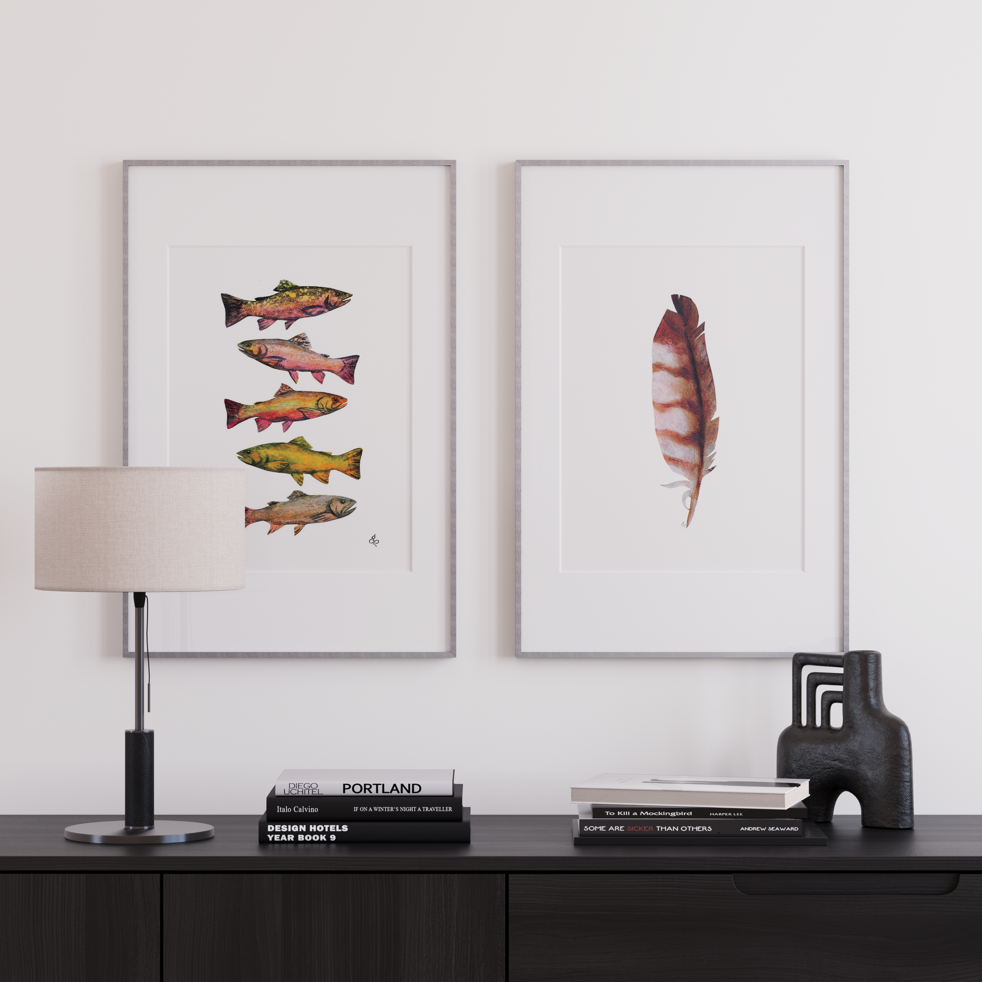Brook Trout Art Print - Fishing Themed Nursery Wall Art - Bard Owl Arts