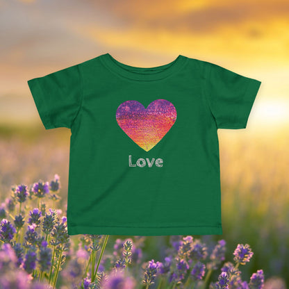 Big Heart Infant Tee | Customize Text: Baby Short Sleeve Shirt