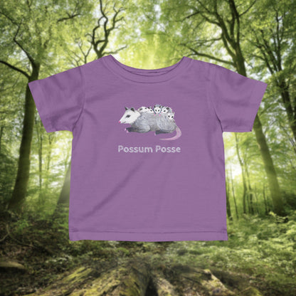 Possum Mom and Babies Illustration Infant Tee | Custom graphic t-shirt