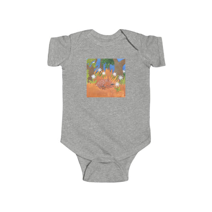 Deer Fawn with Wildflowers Infant Bodysuit | Woodland Baby Onesie