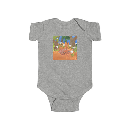 Deer Fawn with Wildflowers Infant Bodysuit | Woodland Baby Bodysuit