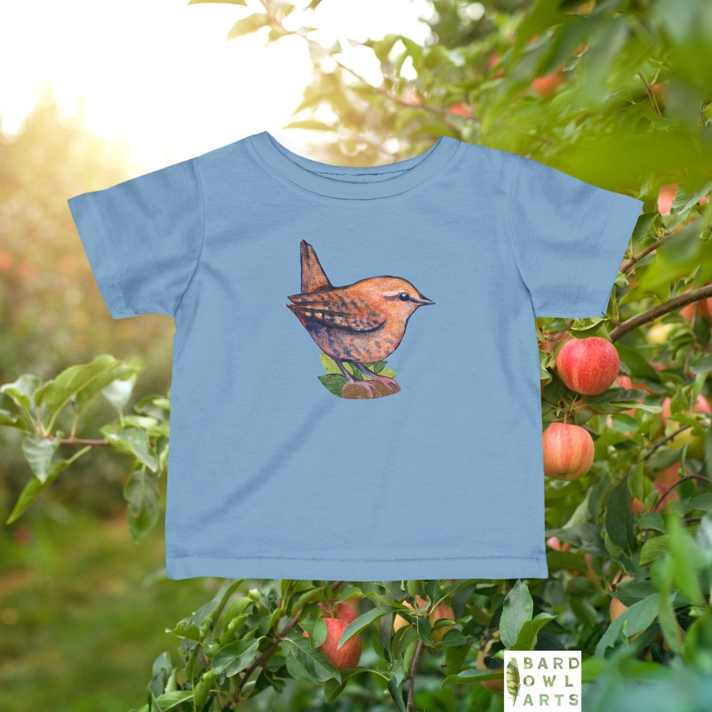 Woodland Wren Illustration Infant Tee | Woodland Bird Baby Shirt