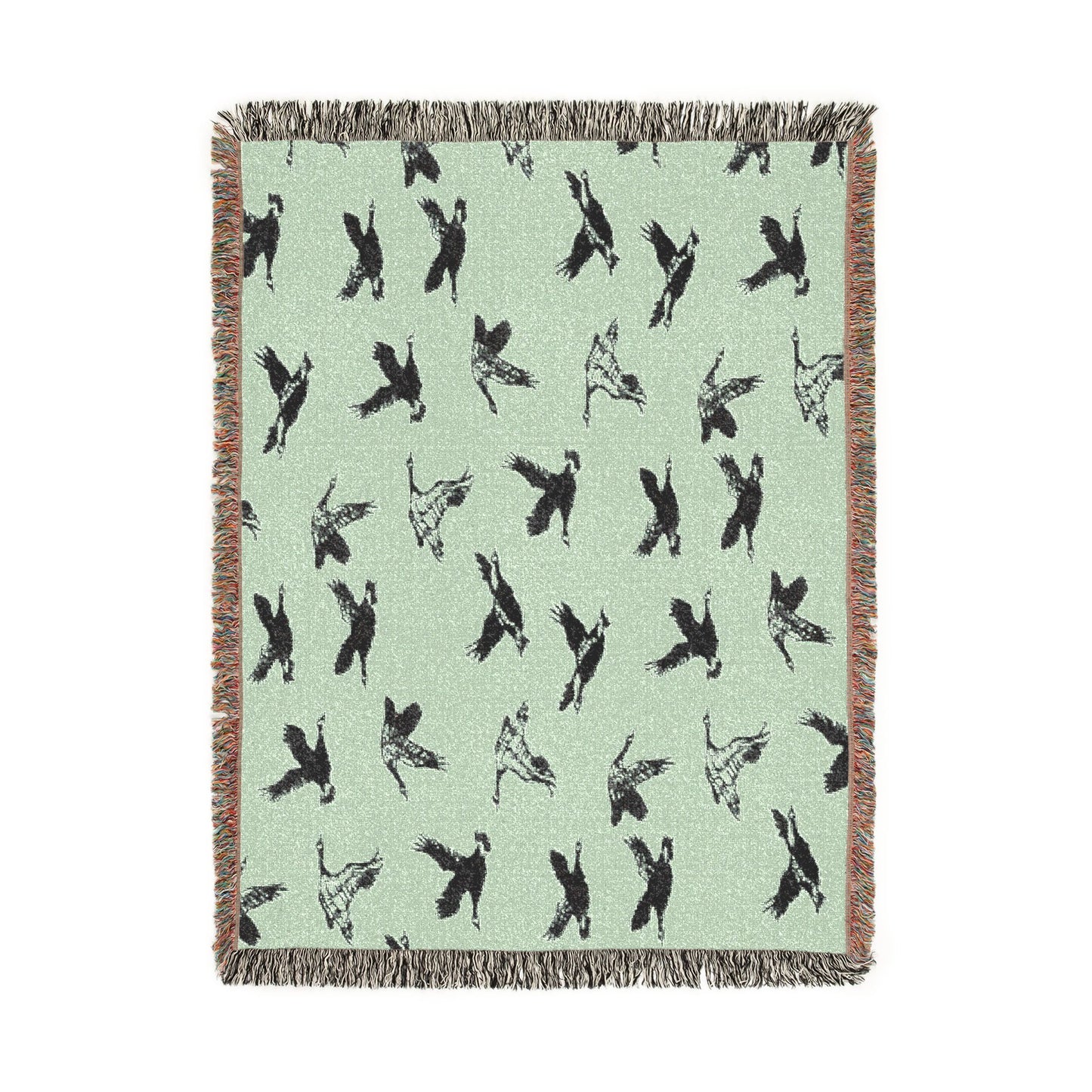 Flying Geese Woven Blanket — 'Canadian Geese Flying North' Cabin Throw
