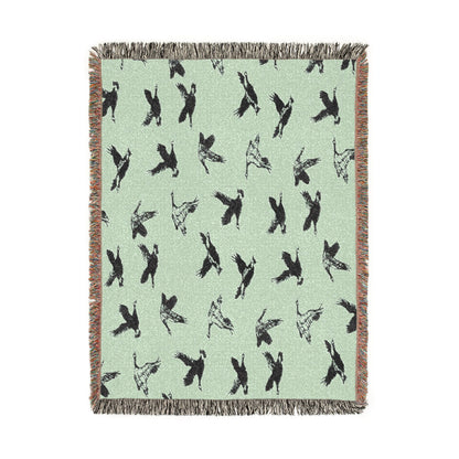 Flying Geese Woven Blanket — 'Canadian Geese Flying North' Cabin Throw