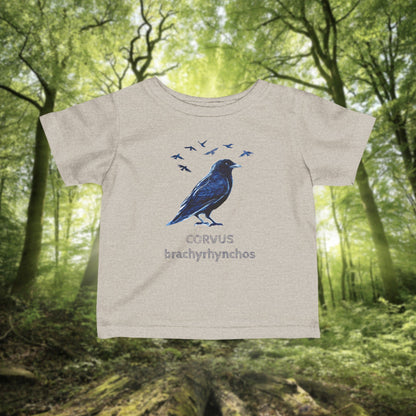 Crow illustration Infant Tee | Customizable Text- baby birdwatcher shirt