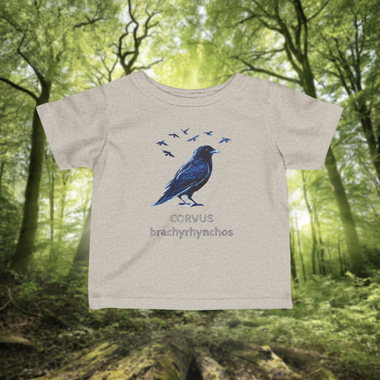 Crow illustration Infant Tee | Customizable Text- baby birdwatcher shirt