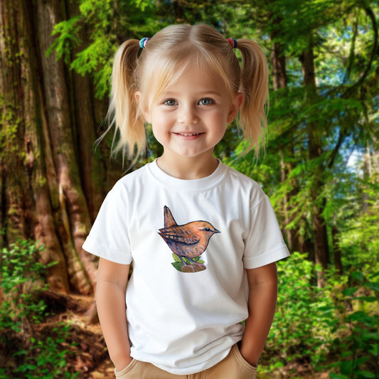 Woodland Wren Illustration Infant Tee | Woodland Bird Baby Shirt