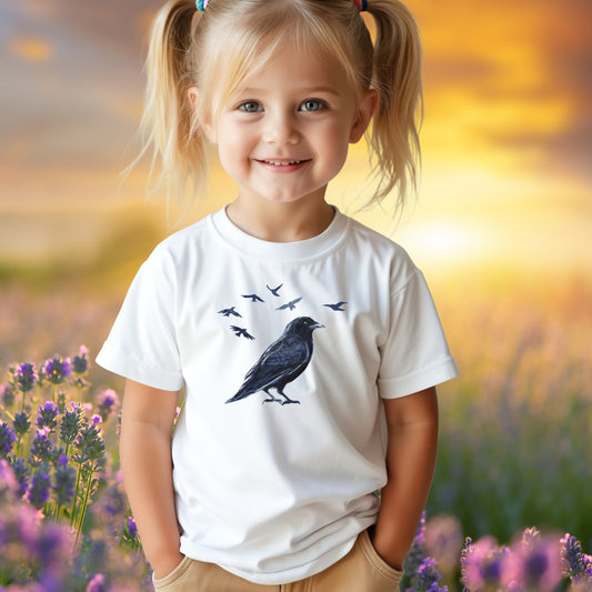 American Crow Toddler Tee | Hand Illustrated Design by Artist Cee Thorketil