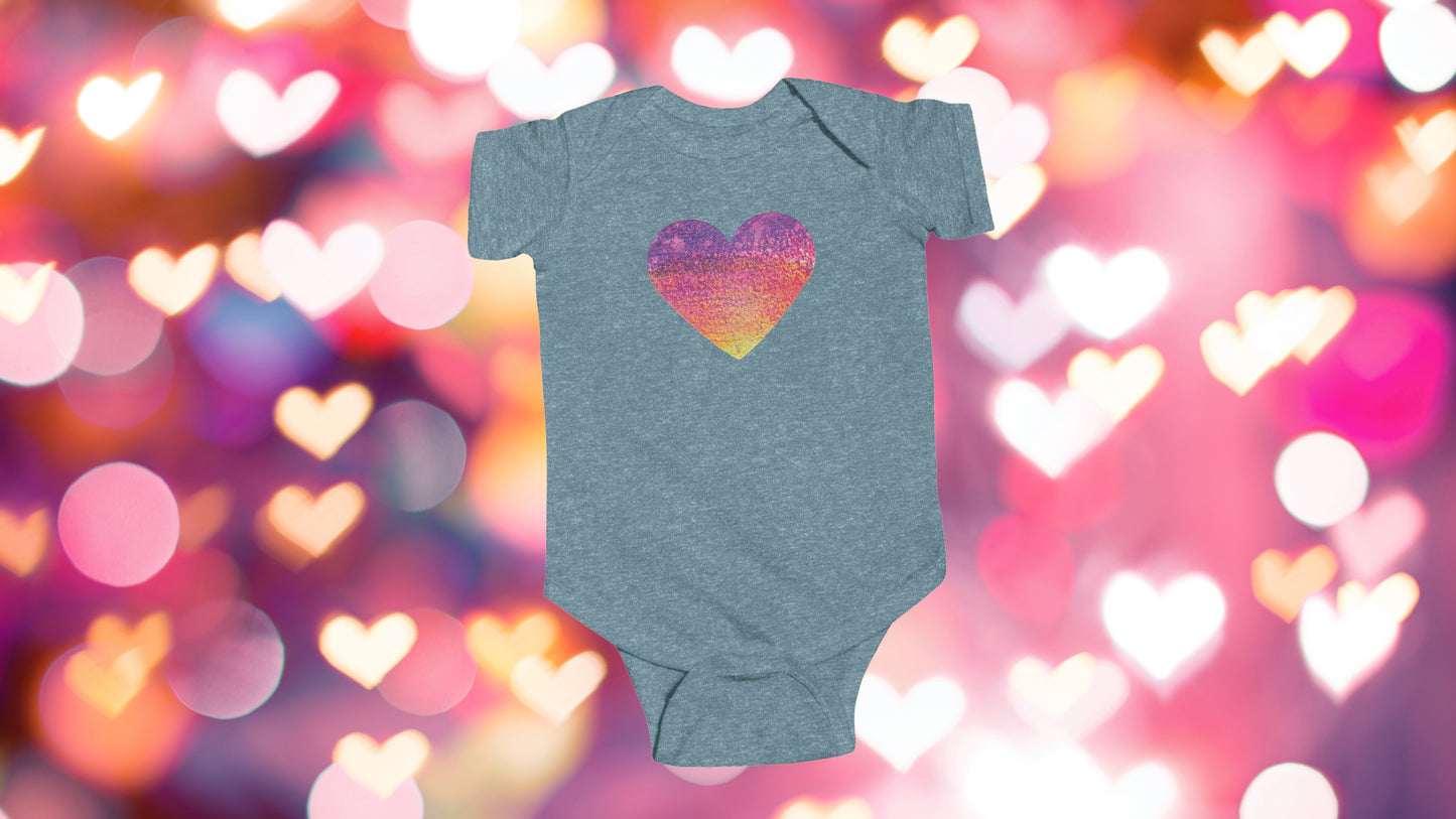 Watercolor Heart Infant Bodysuit | Baby Onesie
