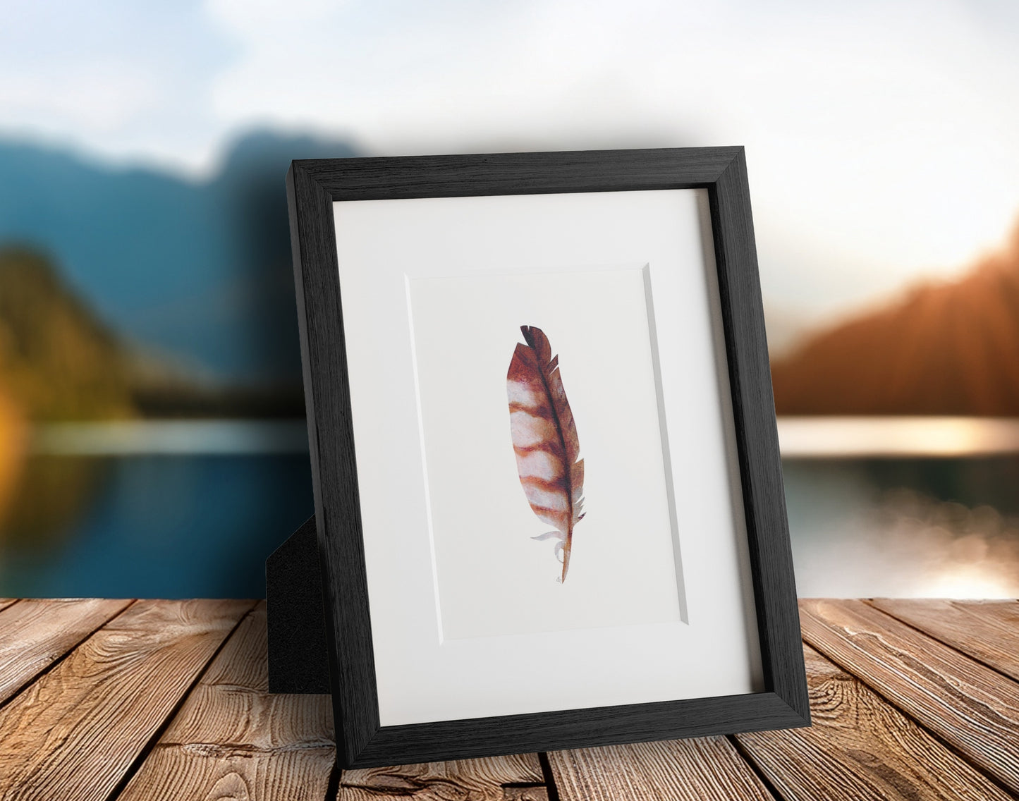 Woodland Nursery Wall Art Set of 3 | Artist Made Wren, Owl Feather, and Mushrooms-- Unframed Giclee Prints  5x7 or 8x10
