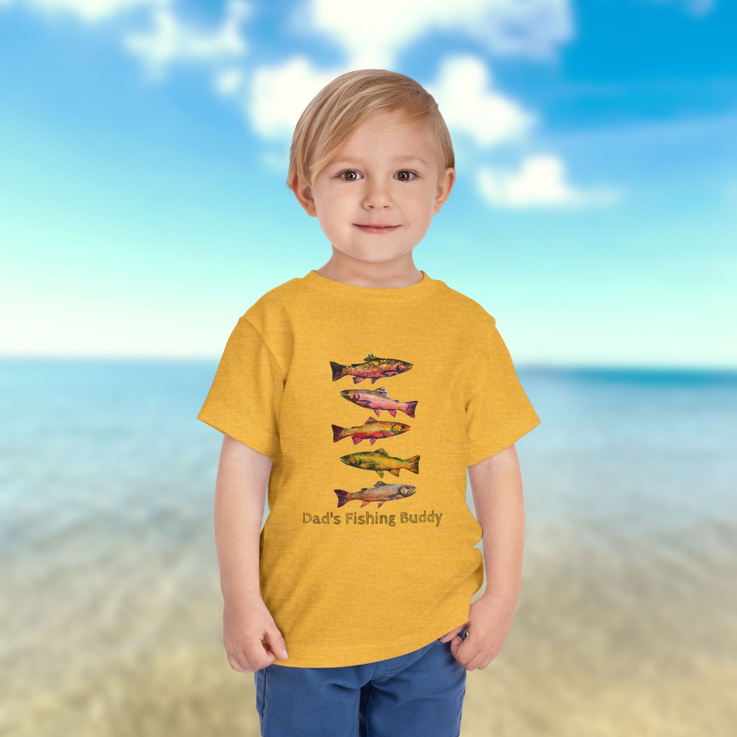 Colorful Trout Toddler Short Sleeve Tee | Fishing Theme Cotton Shirt