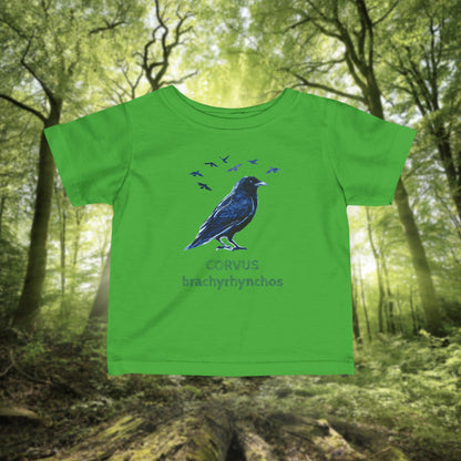 Crow illustration Infant Tee | Customizable Text- baby birdwatcher shirt