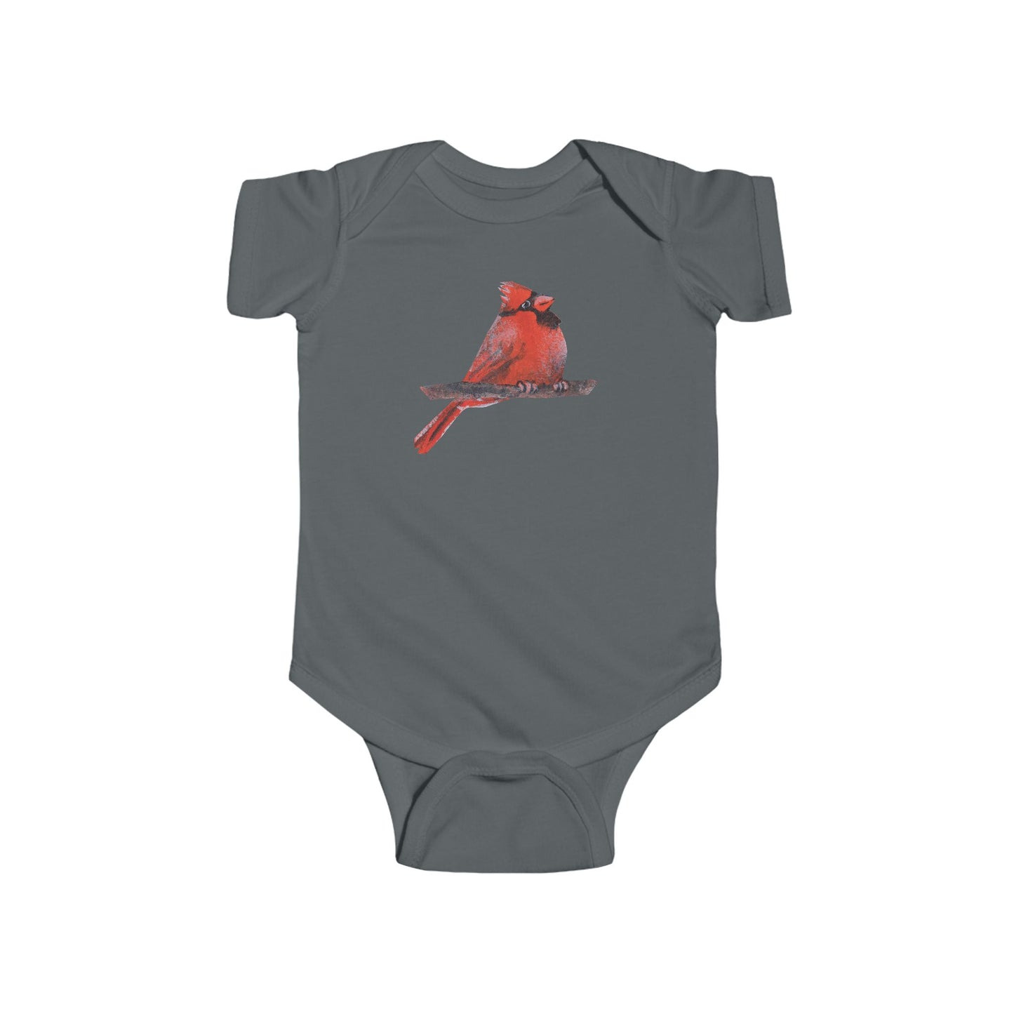 Red Cardinal Bird Bodysuit | Baby Onesie with Cardinal Illustration