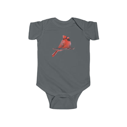 Red Cardinal Bird Bodysuit | Baby Onesie with Cardinal Illustration