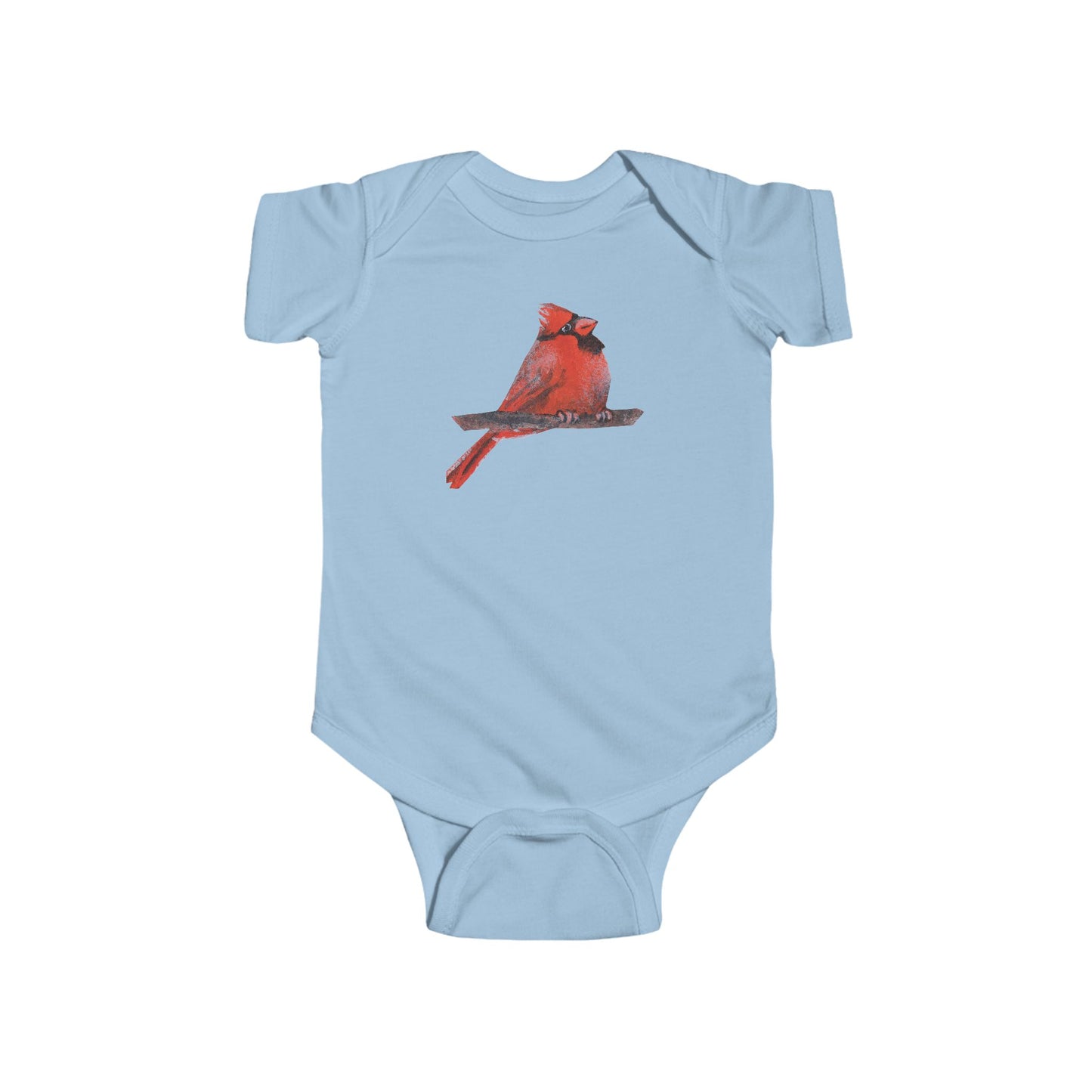 Red Cardinal Bird Bodysuit | Baby Onesie with Cardinal Illustration