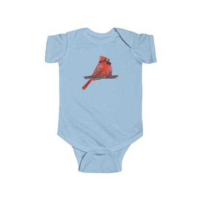 Red Cardinal Bird Bodysuit | Baby Onesie with Cardinal Illustration