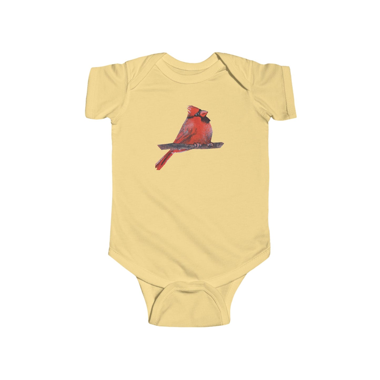 Red Cardinal Bird Bodysuit | Baby Onesie with Cardinal Illustration