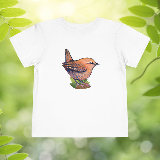 Wren Toddler Tee — Kids Birdwatcher T-Shirt | Local Wildlife Art