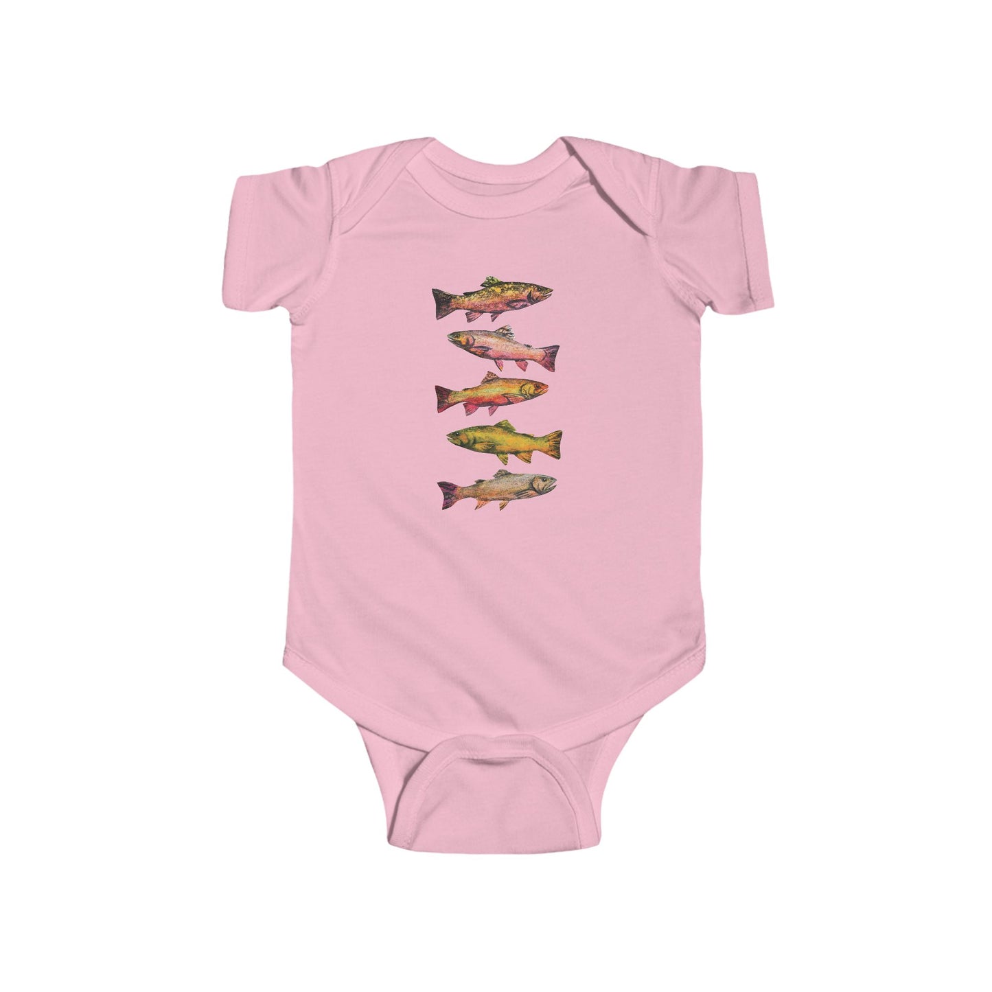 Colorful Brook Trout Illustration on Infant Bodysuit | Fishing Onesie