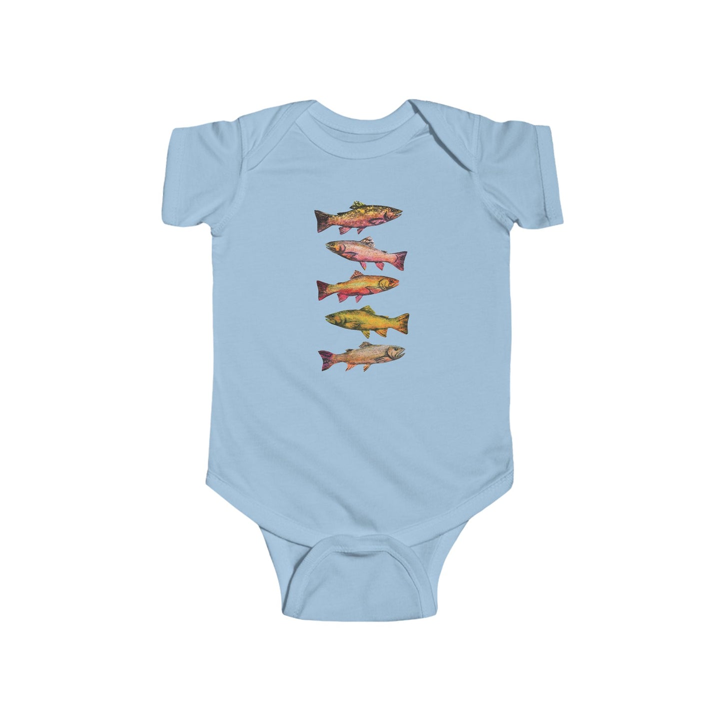 Colorful Brook Trout Illustration on Infant Bodysuit | Fishing Onesie