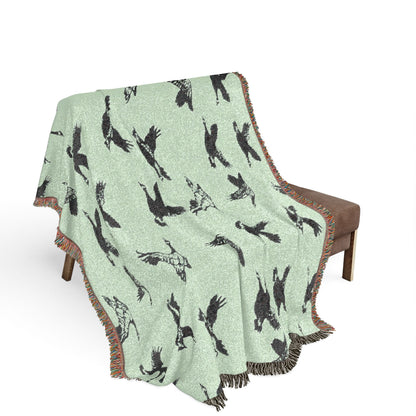Flying Geese Woven Blanket — 'Canadian Geese Flying North' Cabin Throw