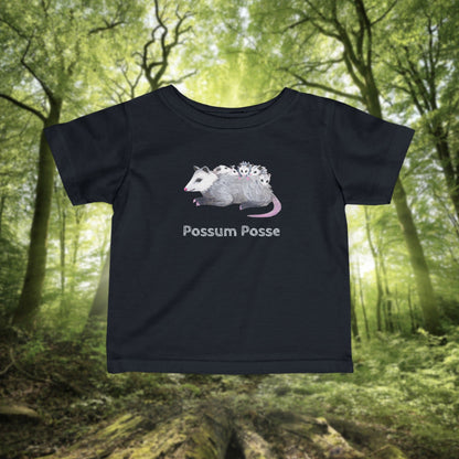 Possum Mom and Babies Illustration Infant Tee | Custom graphic t-shirt