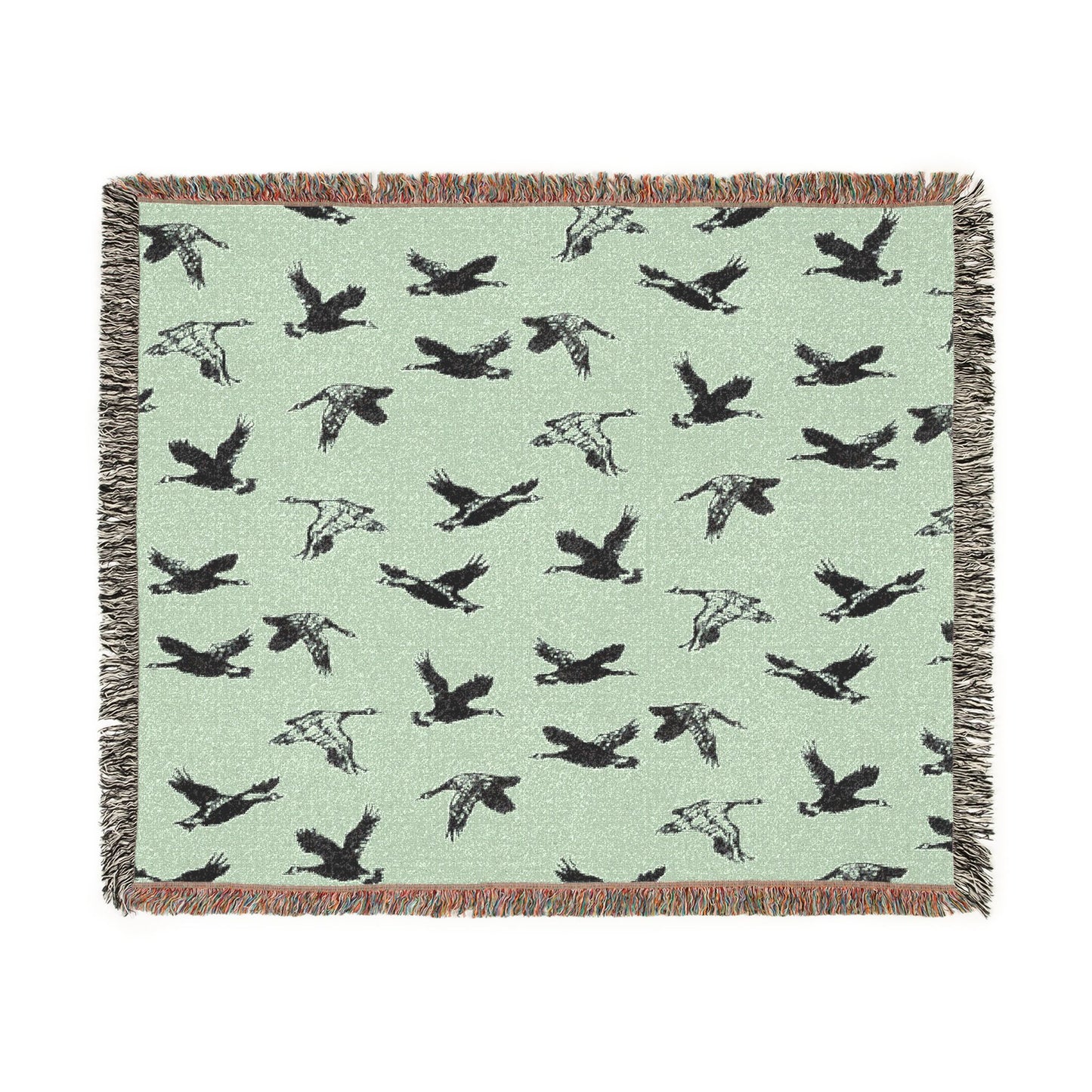 Flying Geese Woven Blanket — 'Canadian Geese Flying North' Cabin Throw