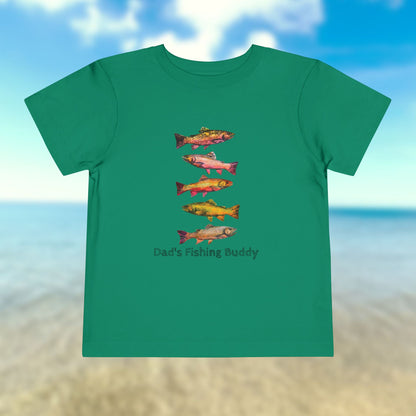 Colorful Trout Toddler Short Sleeve Tee | Fishing Theme Cotton Shirt