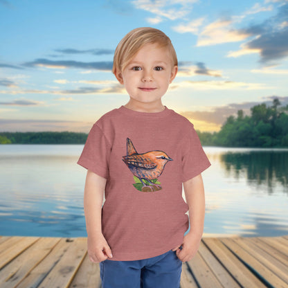 Wren Toddler Tee — Kids Birdwatcher T-Shirt | Local Wildlife Art