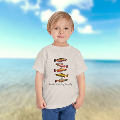 Colorful Trout Toddler Short Sleeve Tee | Fishing Theme Cotton Shirt