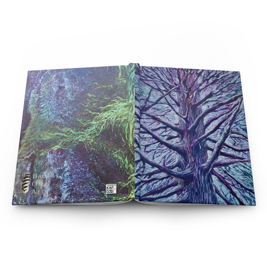 Old Growth Cedar Wolf Notebook — Hardcover Journal with Lichen Tree Nature Design