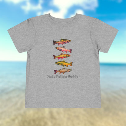 Colorful Trout Toddler Short Sleeve Tee | Fishing Theme Cotton Shirt