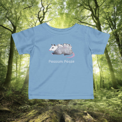 Possum Mom and Babies Illustration Infant Tee | Custom graphic t-shirt