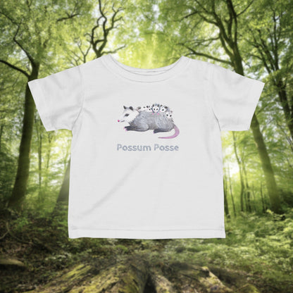 Possum Mom and Babies Illustration Infant Tee | Custom graphic t-shirt