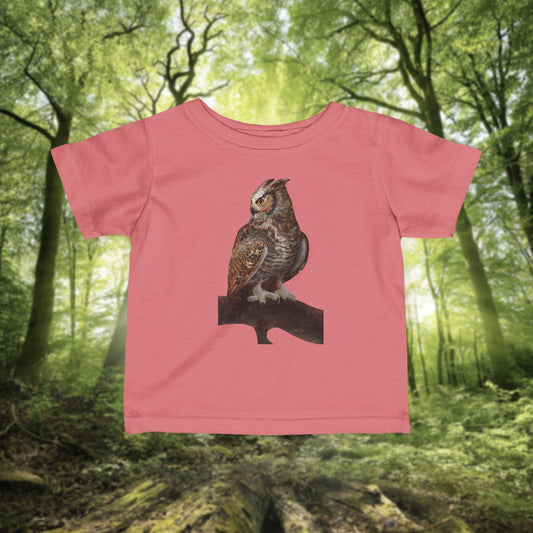Infant Tee — Rustic Owl Illustration Baby Shirt