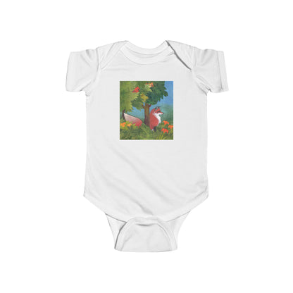 Woodland Fox Baby Bodysuit — Forest Wildlife Illustration Infant Onesie