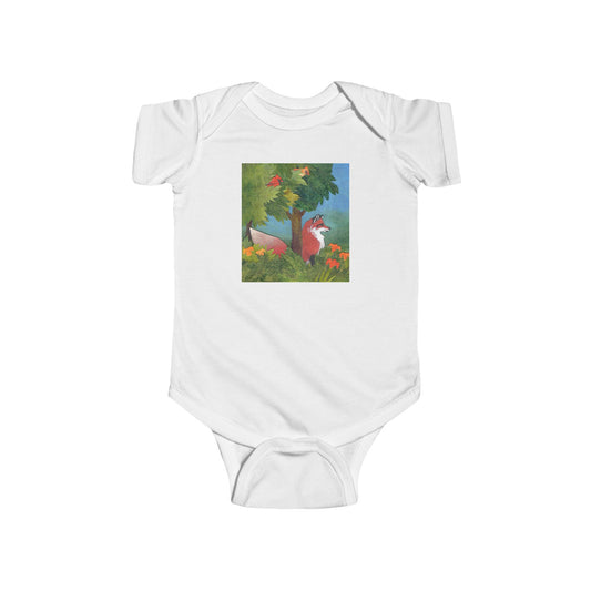 Woodland Fox Baby Bodysuit — Forest Wildlife Illustration Infant Bodysuit
