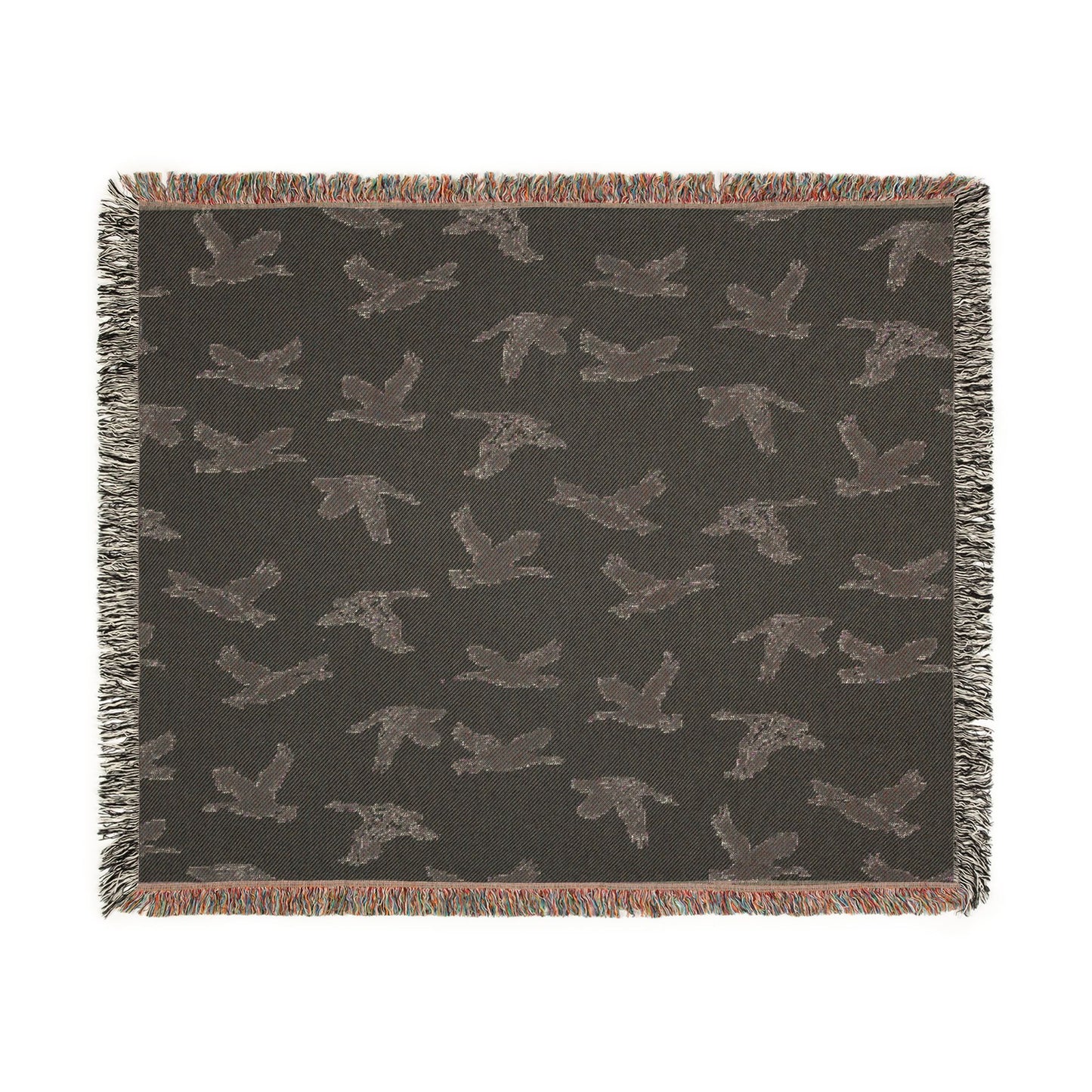 Flying Geese Woven Blanket — 'Canadian Geese Flying North' Cabin Throw