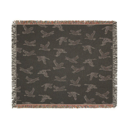 Flying Geese Woven Blanket — 'Canadian Geese Flying North' Cabin Throw