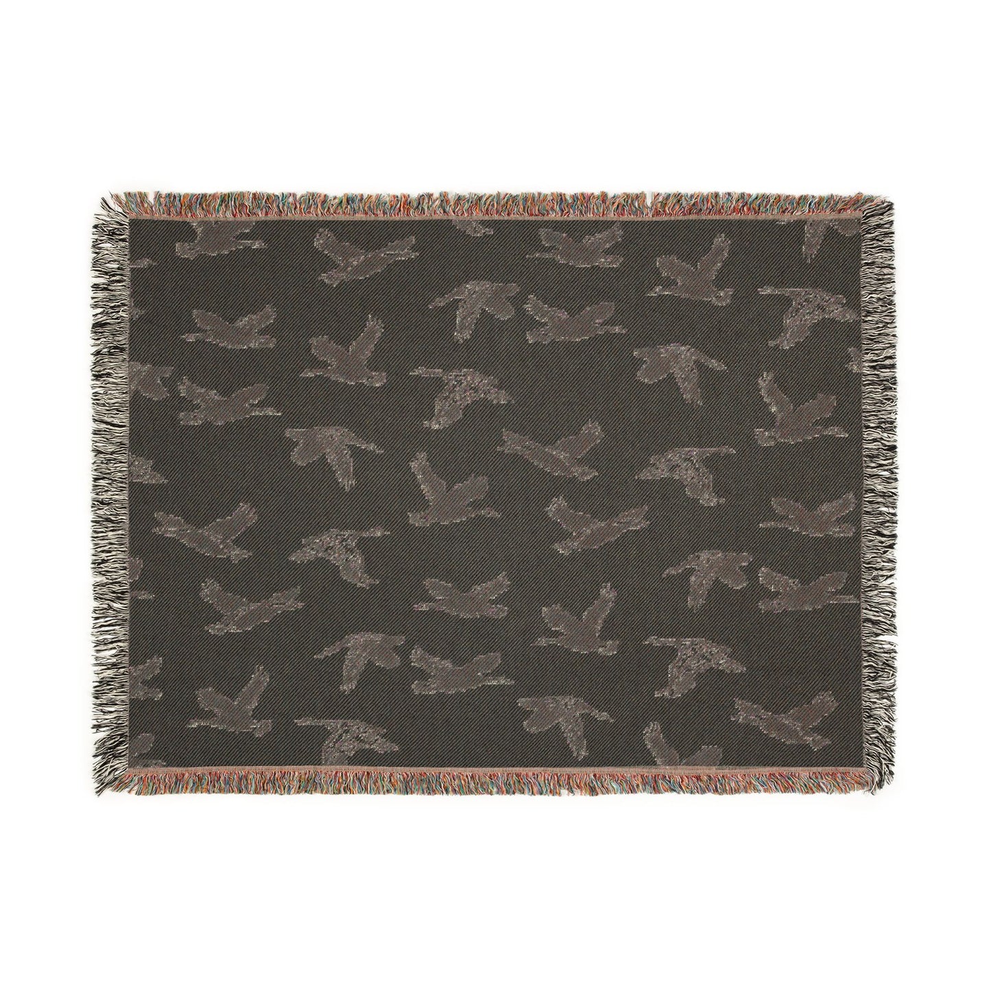 Flying Geese Woven Blanket — 'Canadian Geese Flying North' Cabin Throw