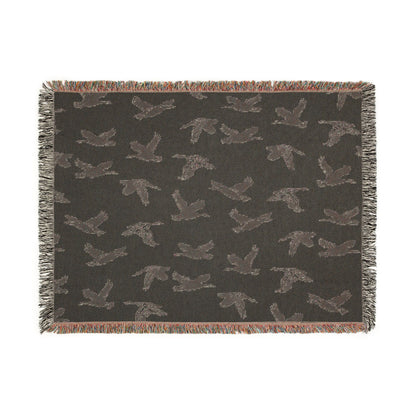 Flying Geese Woven Blanket — 'Canadian Geese Flying North' Cabin Throw
