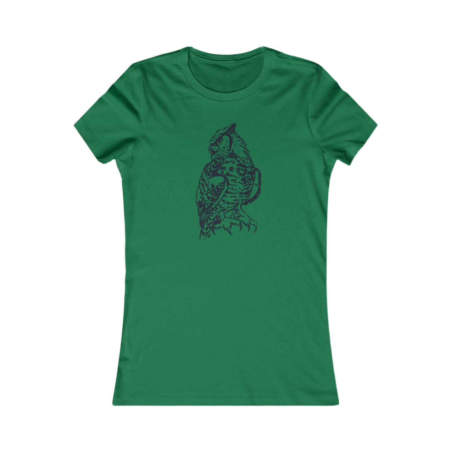 Detailed Owl Illustration T-Shirt | 8 Color Options Slim Fit Women's Tee with Artist Made Graphic