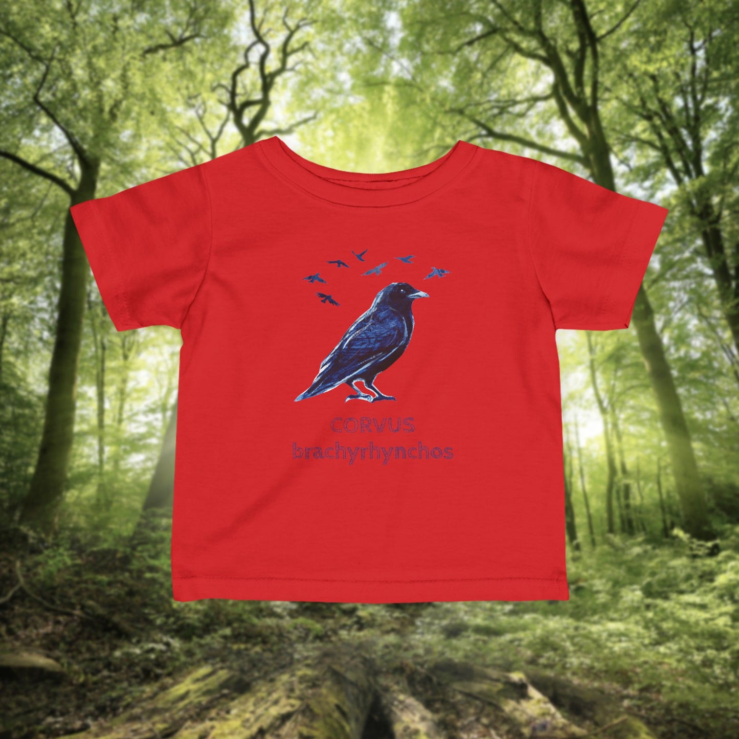 Crow illustration Infant Tee | Customizable Text- baby birdwatcher shirt