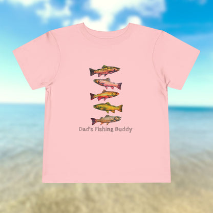 Colorful Trout Toddler Short Sleeve Tee | Fishing Theme Cotton Shirt